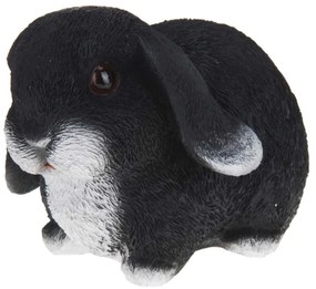 Záhradná figúrka z polyresinu Bunny, 16 cm, čierna