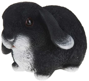 Záhradná figúrka z polyresinu Bunny, 16 cm, čierna