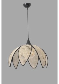 Luster na lanku FUME 1xE27/40W/230V pr. 40 cm čierna/béžová