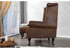 Kreslo 19448 Chesterfield Antik hnedá  - Komfort-nábytok
