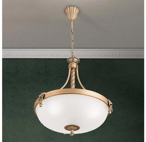 Orion HL 6-1612/3 - Luster na reťazi ROCCA 3xE27/60W/230V pr. 42 cm bronz/biela