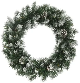 vidaXL Vianočný veniec s LED svetlami zelený 45 cm PVC-