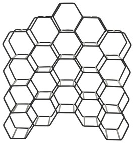 Čierny kovový regál na víno na 12 fliaš Salbris - Light & Living