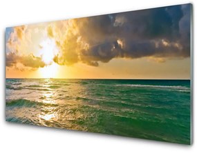 Skleneny obraz More západ slnka 125x50 cm