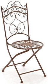 Súprava kovových stoličiek a stola Indra (SET 2+1) - Hnedá antik