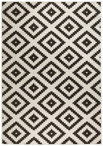 NORTHRUGS - Hanse Home koberce Kusový koberec Twin-Wendeteppiche 103129 schwarz creme – na von aj na doma - 160x230 cm