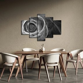 Obraz - Abstraktné ruže čiernobiela (150x105 cm)