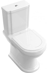 VILLEROY &amp; BOCH Hommage WC misa kombi s hlbokým splachovaním, zadný odpad, 370 x 725 mm, biela alpská, s povrchom CeramicPlus, 666210R1