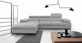 Rohová sedacia súprava Scala, svetlo šedá látka, ľavý roh