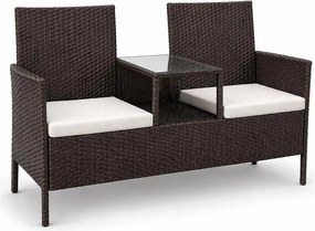 Ratanová záhradná lavica Catini FESTA - Hnedá / Béžová