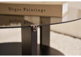 Konferenčný stolík Clara Wood Black s tmavým sklom