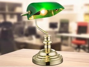 Stolová lampa Antique, mosadz/zelená%