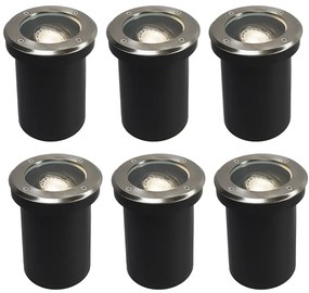 Sada 6 inteligentných vonkajších bodových svetiel nastaviteľných vrátane Wifi GU10 - Delux