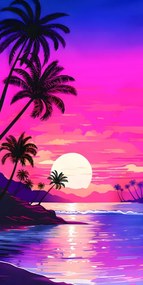 Plážová osuška TAHITI 100x180 cm fialová, 100% mikrovlákno