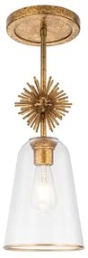Quoizel STARING-MP-DG-CLEAR-Luster STARING 1xE27/40W/230V pr. 18,4 cm zlatá/číra