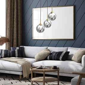 Závesné svietidlo Reflex, 3x grafitové sklenené tienidlo, b/g, o