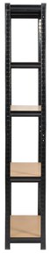 Kovový regál REGMET 90x30x180 cm černý