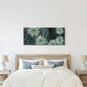 Obraz - Zelené kvety (120x50 cm)