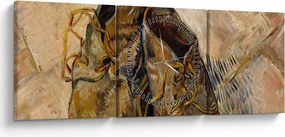 Obraz - Vincent van Gogh, Shoes, reprodukcia (s hodinami) (90x30 cm)