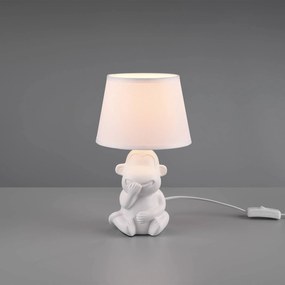 Stolná lampa Chita z keramiky, biela