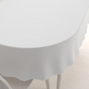 Biante Veľký oválny bavlnený keprový obrus KEP-001 Biely 180x220 cm