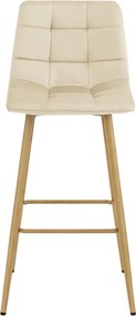 Barová stolička ARCETO zamatová, svetlobéžová / hnedá