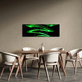 Obraz - neónové vlny (s hodinami) (90x30 cm)