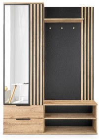 Predsieň LUGO 140 s lamelami | dub wotan/čierna