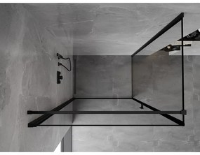 Mexen Mist-B, 1-krídlový výklopný sprchový kút, ľavý, 90 x 110 cm, číre sklo-čierny rám, 8A2T-090-110-70-70-L