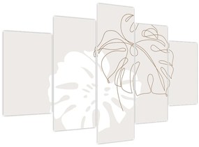 Obraz - Line art monstera N⁰2 (150x105 cm)