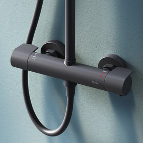 Sprchový systém AM.PM X-Joy F07XA422 s termostatickou sprchovou batériou, čierny