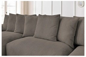 Sivo-hnedá menčestrová rohová pohovka Voltaire – Bobochic Paris