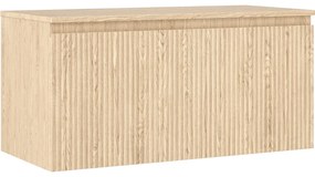 Mexen Rivel, kúpeľňová skrinka 100 cm s hornou časťou, 1 zásuvka, drážkovaná, dub, 91A20-10047-1-BFC81
