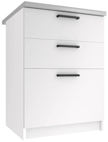 Kuchynská skrinka Belini spodná so zásuvkami 60 cm biely mat s pracovnou doskou  TOR SDSZ60/0/WT/WT/0/B1