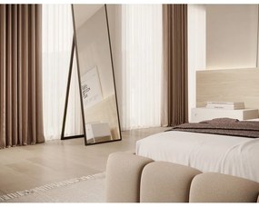 Svetlohnedá čalúnená jednolôžková posteľ s úložným priestorom s roštom 90x200 cm Lamica – ELTAP