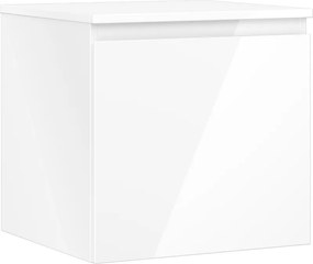 Mexen Orio, kúpeľňová skrinka 50 cm s hornou časťou, 1 zásuvka, biela lesklá, 91A10-05047-1-BFC00