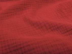 Biante Detské mušelínové posteľné obliečky do postieľky Nature MSN-006 Červené Do postieľky 90x140 a 40x60 cm