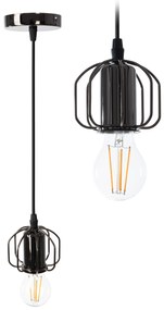 Toolight - Závesná lampa 1xE27 APP591-1CP, čierna, OSW-08563