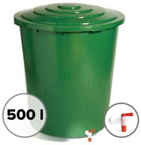 Sud na vodu 500L s ventilom a vekom zelený UH