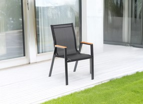 Garden Line POLYWOOD OCELOVÁ ZÁHRADNÁ STOLIČKA 61 x 56 x 90 CM ČIERNA