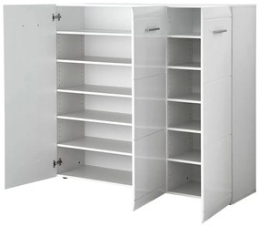 Biela skrinka na topánky Germania Adana, výška 120 cm