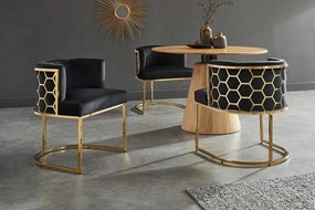 Luxusná zamatová jedálenská stolička Golden Hive čierna