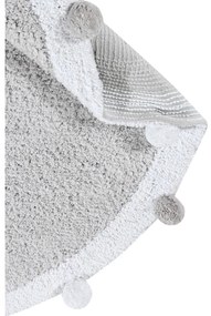 Svetlosivý prateľný ručne tkaný bavlnený detský koberec ø120 cm Bubbly – Lorena Canals