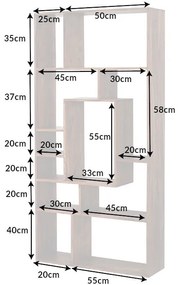 Policový regál Makassar II 180cm Sheesham