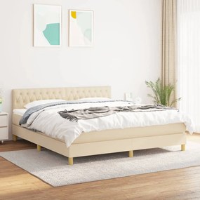 Posteľný rám boxspring s matracom krémový 180x200 cm látka 3140878