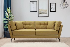 Dizajnová 3-miestna sedačka Basiano 214 cm zeleno-žltá