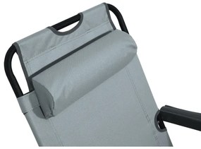 Skladacie polohovateľné kreslo šedá/čierna