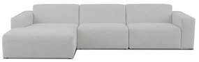 Biela rohová pohovka z textílie buklé (ľavý roh) Roxy – Scandic