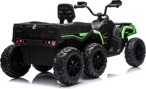 LEAN CARS Štvorkolka na batérie ATV 6 kolies s prívesom JC606 24V 4x4 zelená