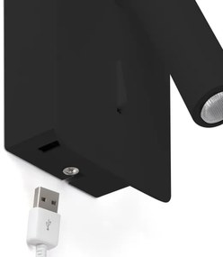 FARO 62116 - LED Nástenné bodové svietidlo SUAU LED/3W/230V USB čierna